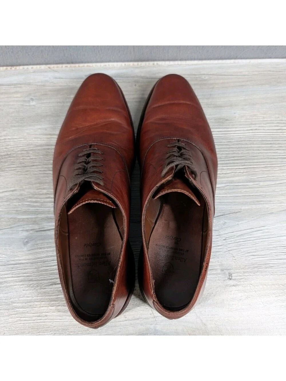 Allen Edmonds Mens 9D Carlyle Brown Leather Oxford Plain Toe USA Dress Shoes